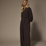Sol blouse met v-hals - Brown