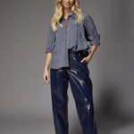 Jolien geruite katoenen blouse - Navy Checks