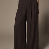 Paulette soepele wide leg broek - Brown