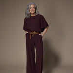 Paulette soepele wide leg broek - Plume