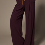 Paulette soepele wide leg broek - Plume