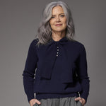Emanu pull met sjaaltje - Navy