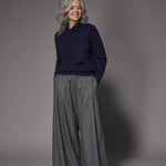 Emanu pull met sjaaltje - Navy