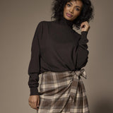 Selah losvallende rolkraag - Dark Brown