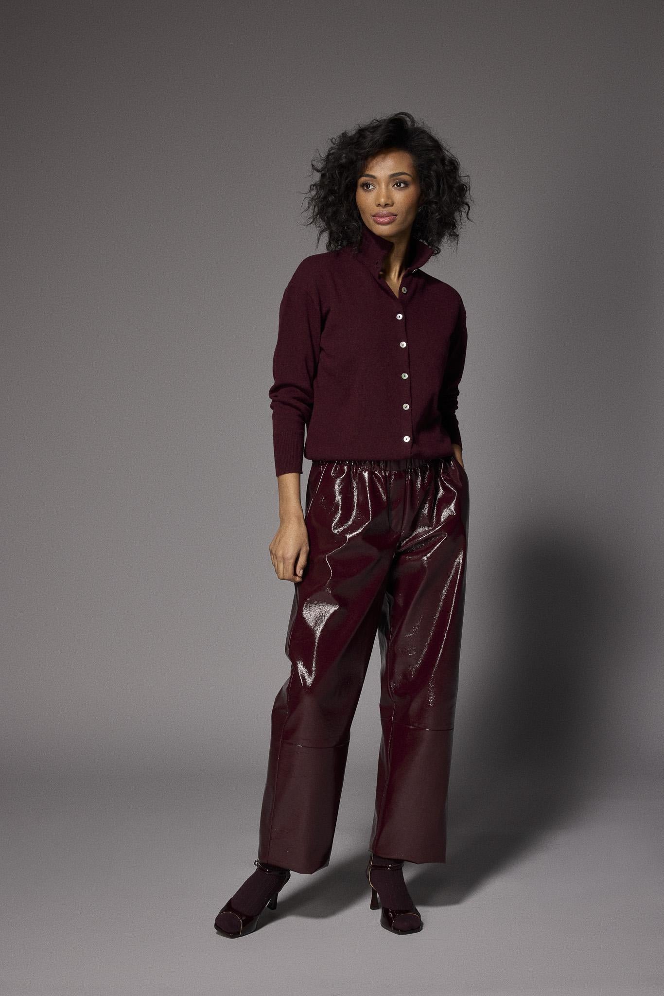 Sofia gilet met opstaande kraag - Burgundy