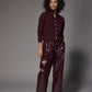Sofia gilet met opstaande kraag - Burgundy