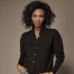 Sofia gilet met opstaande kraag - Dark Brown