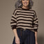 Michelle gestreepte mohair trui - Brown