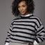 Michelle gestreepte mohair trui - Navy