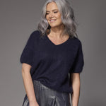 Milini mohair v-hals trui - Navy