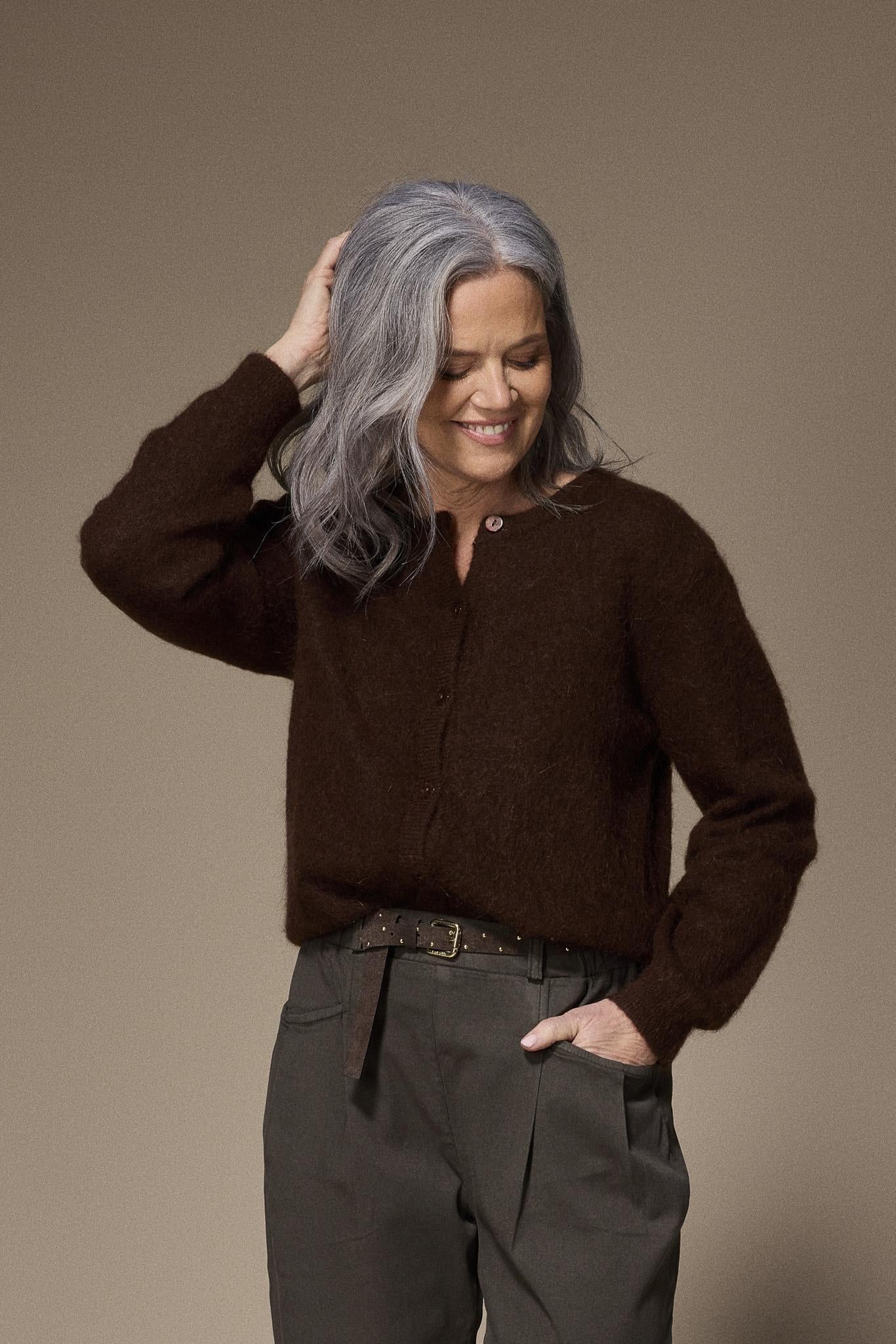 Alana mohair gilet - Brown