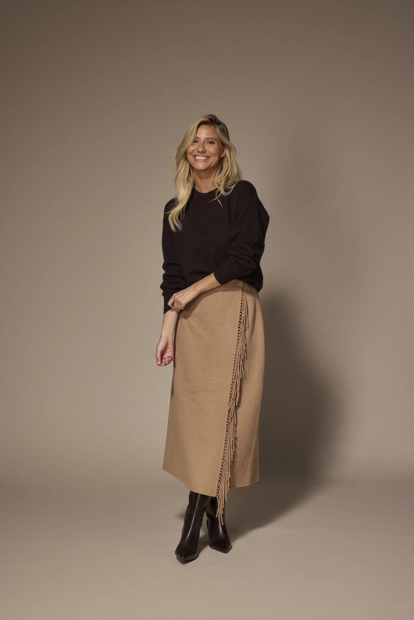 Giga pull met ronde hals - Brown