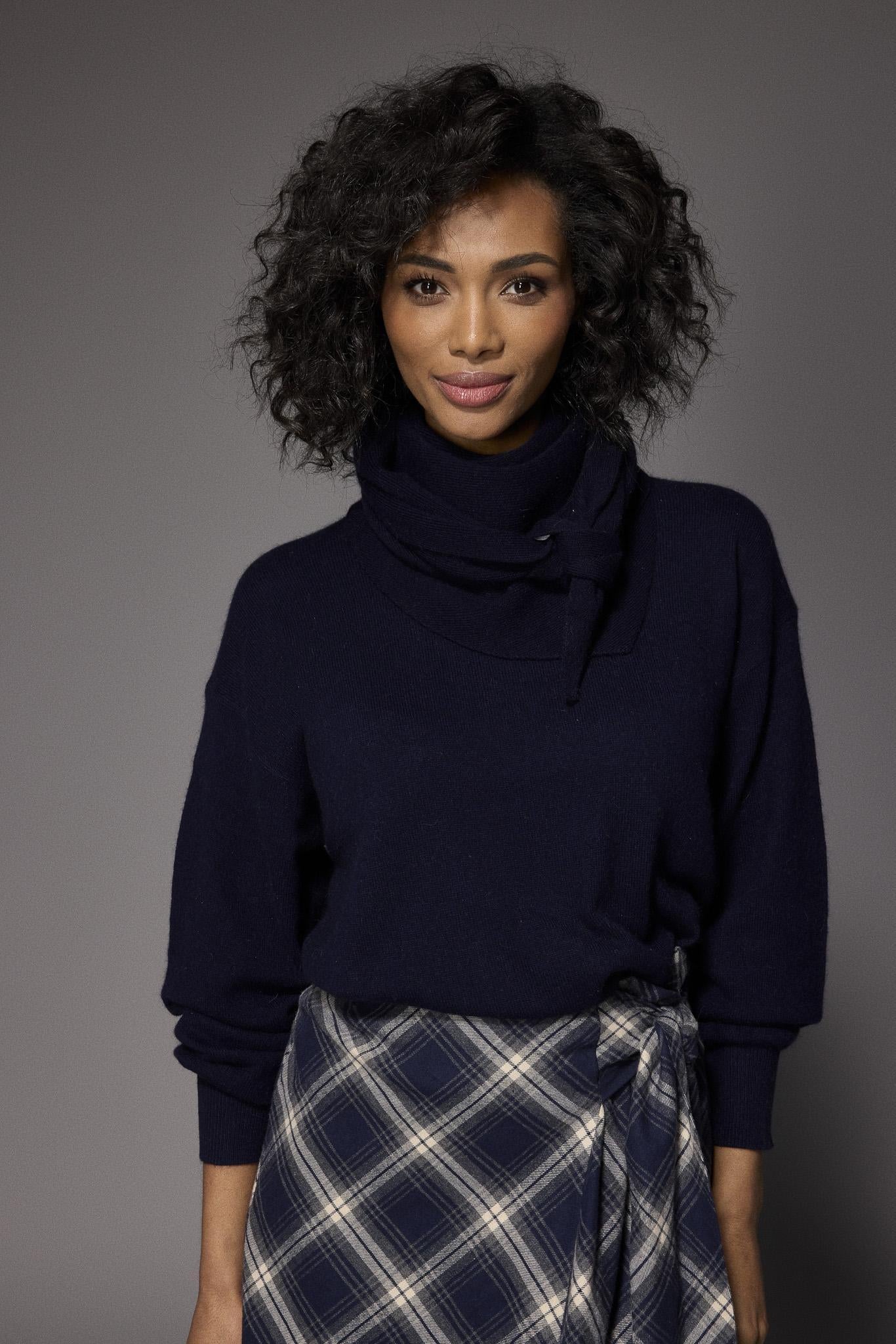 Giga pull met ronde hals - Navy