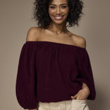 Pila off shoulder pull - Burgundy