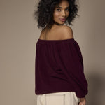 Pila off shoulder pull - Burgundy