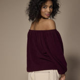 Pila off shoulder pull - Burgundy