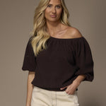 Pila off shoulder pull - Brown