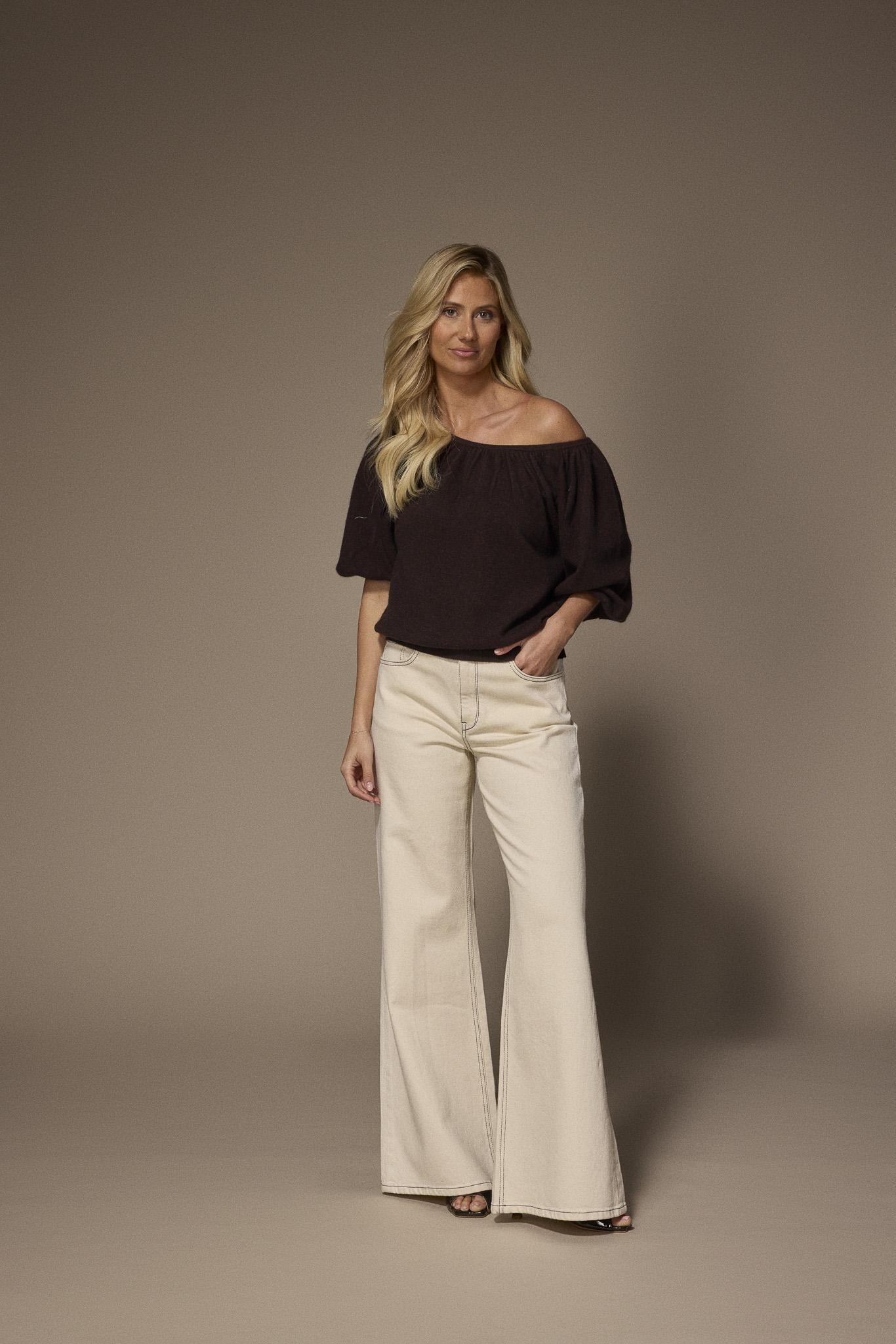 Pila off shoulder pull - Brown