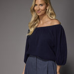 Pila off shoulder pull - Navy