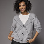 Gloria gilet met glitter dessin - Grey