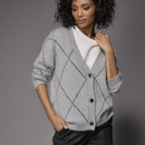 Gloria gilet met glitter dessin - Grey