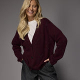 Gloria gilet met glitter dessin - Burgundy