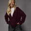 Gloria gilet met glitter dessin - Burgundy