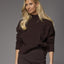 Cesare rolkraag met kabelpatroon - Dark Brown