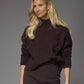 Cesare rolkraag met kabelpatroon - Dark Brown