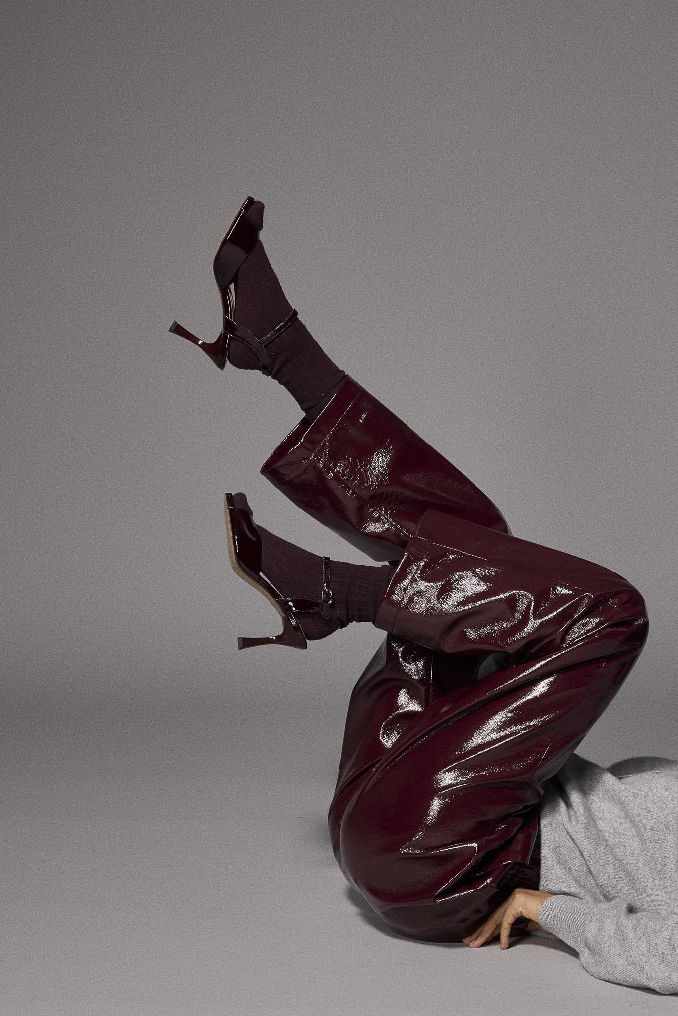 Hazel hak met vierkante top - Burgundy