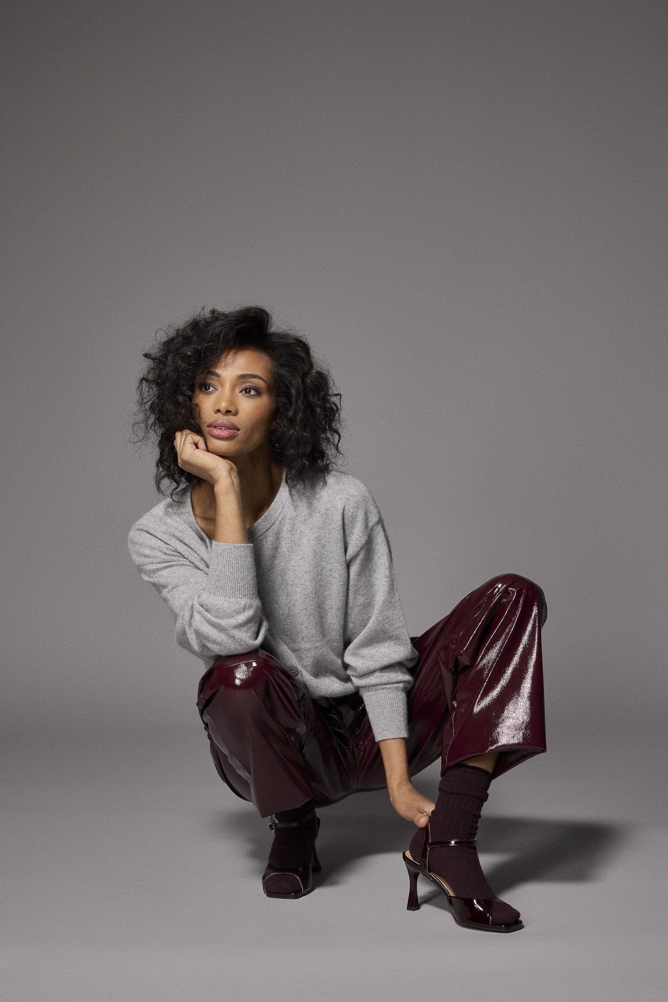 Hazel hak met vierkante top - Burgundy