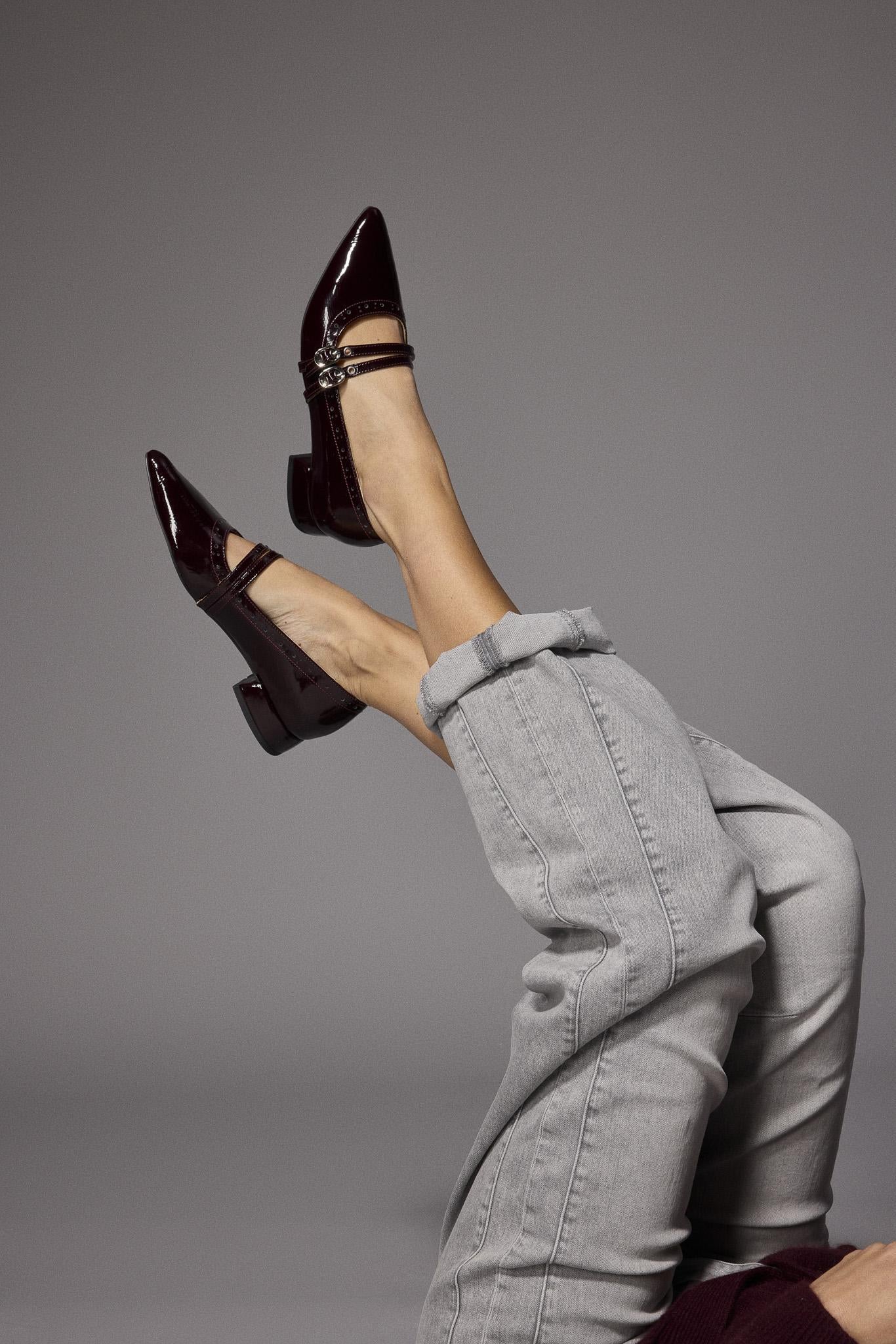 Penelope flats met spitspunt - Burgundy