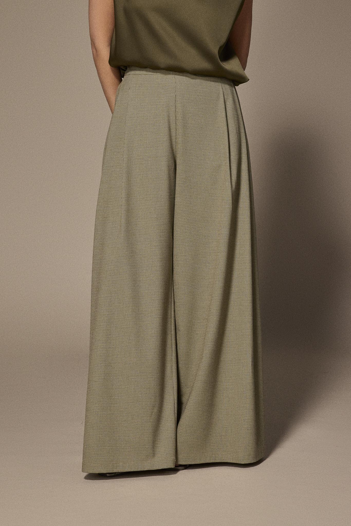 Odessa super wide-leg broek - Green Checks