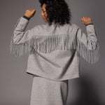 Frenna jas met franjes - Grey