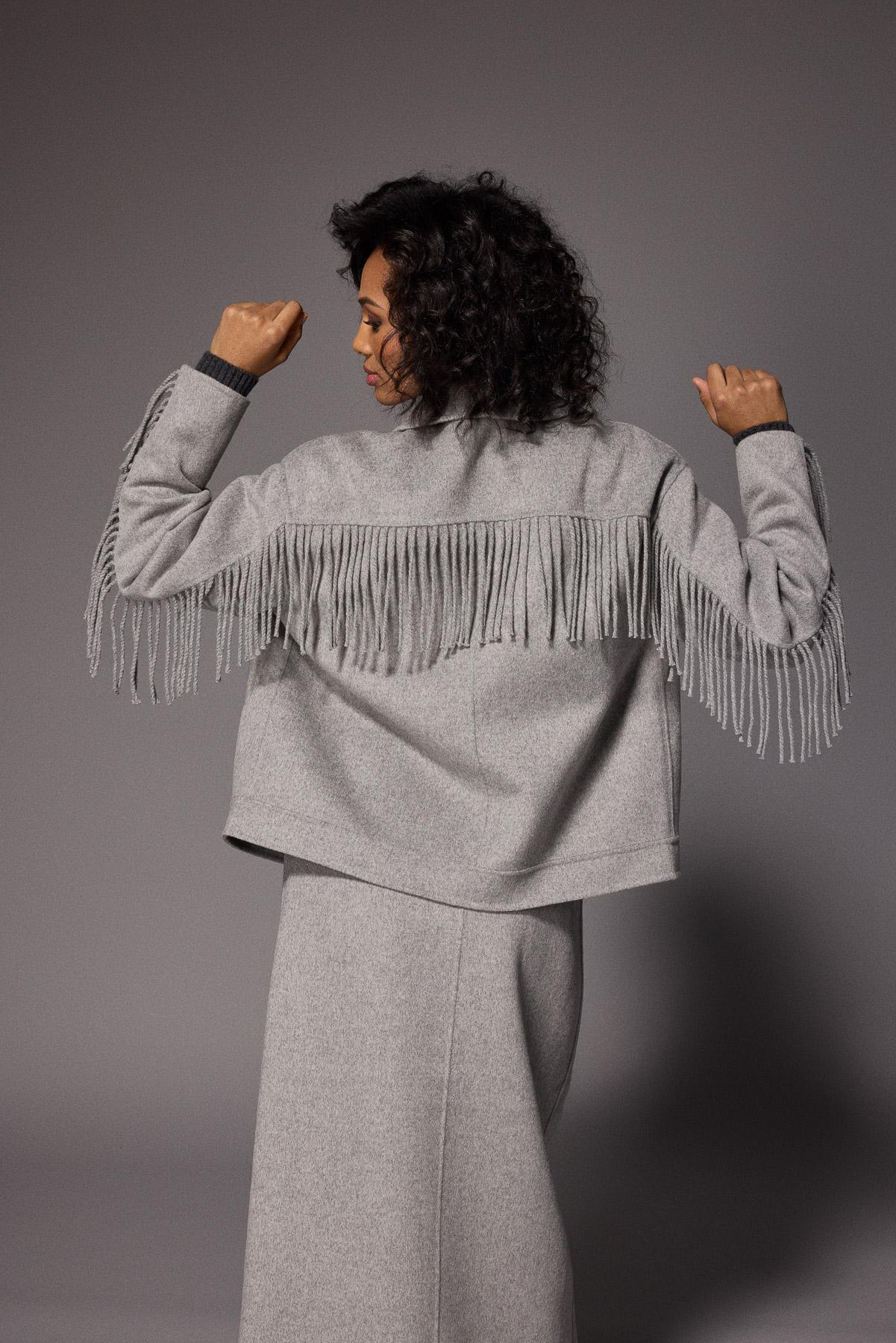 Frenna jas met franjes - Grey