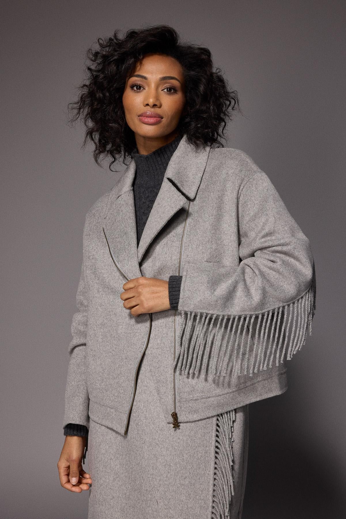 Frenna jas met franjes - Grey