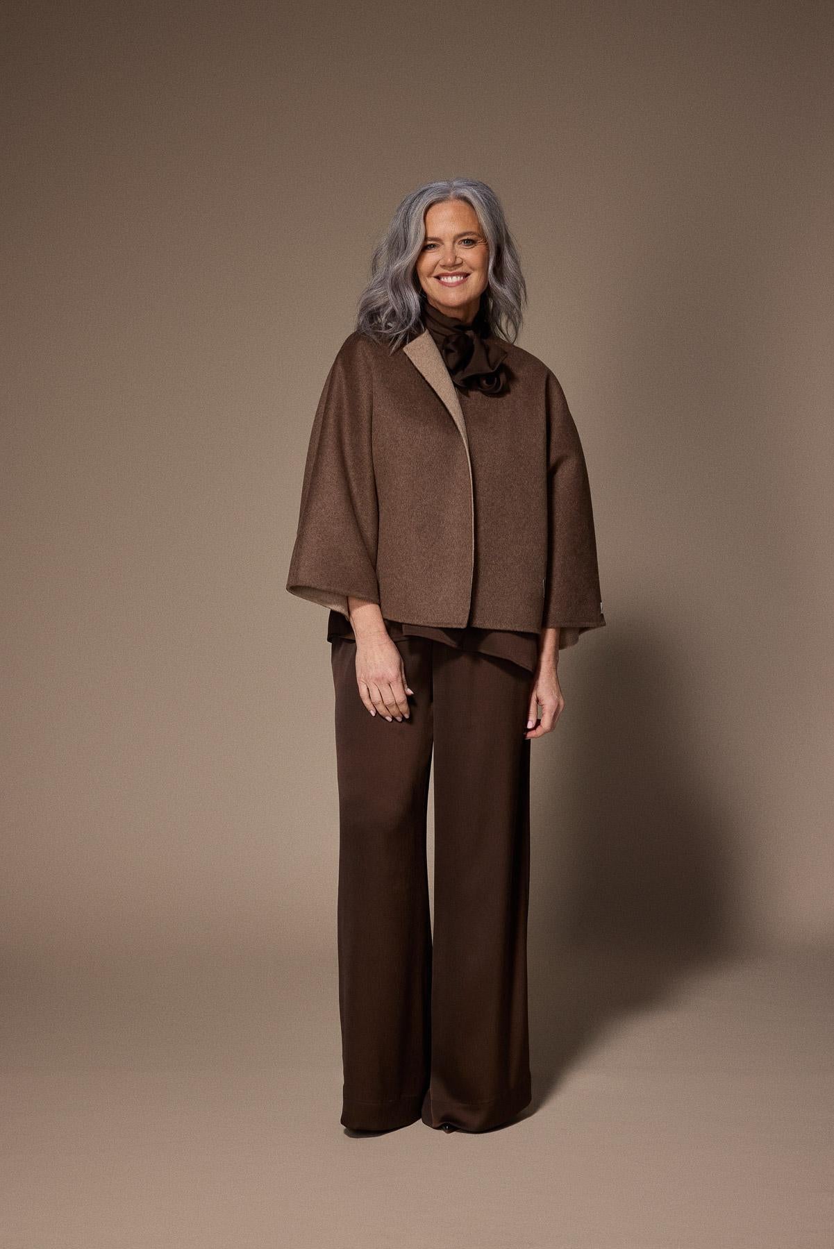 Carole omkeerbare manteljas - Brown