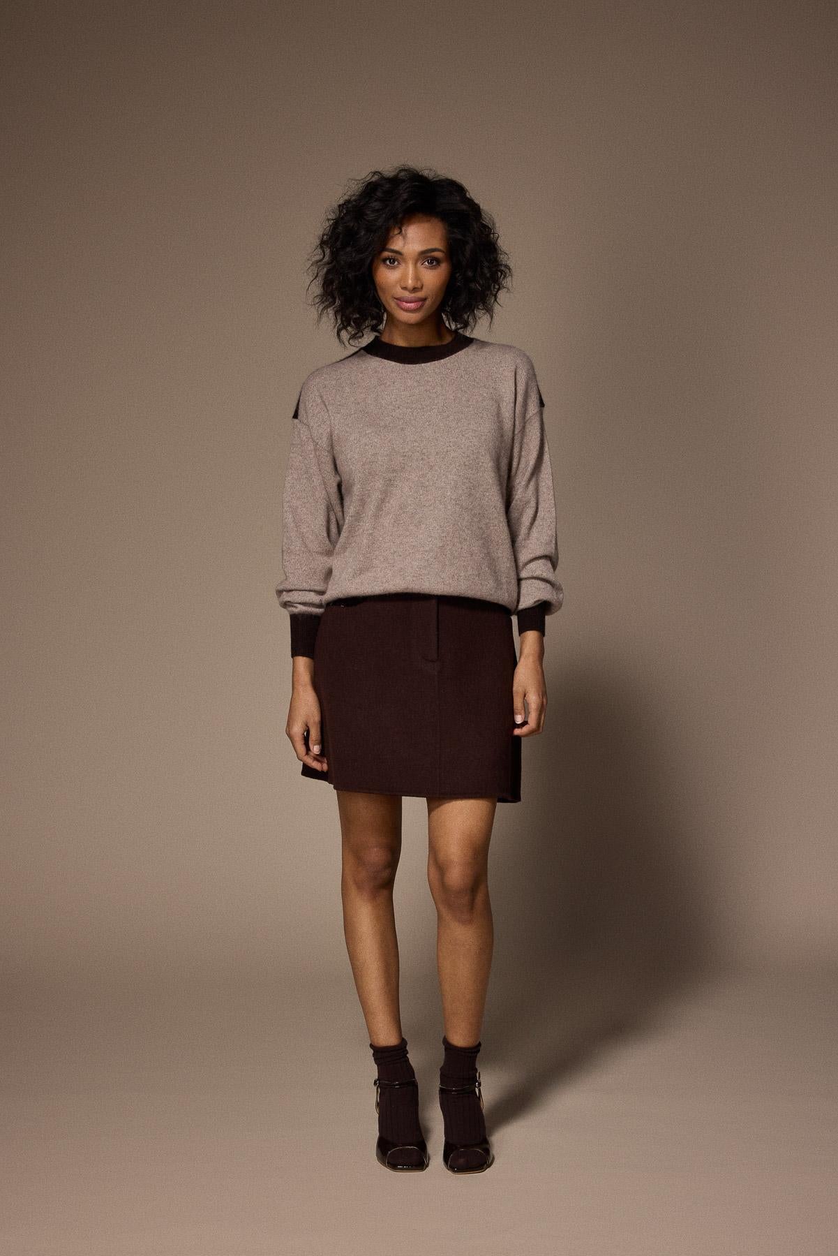 Lino minirok - Brown