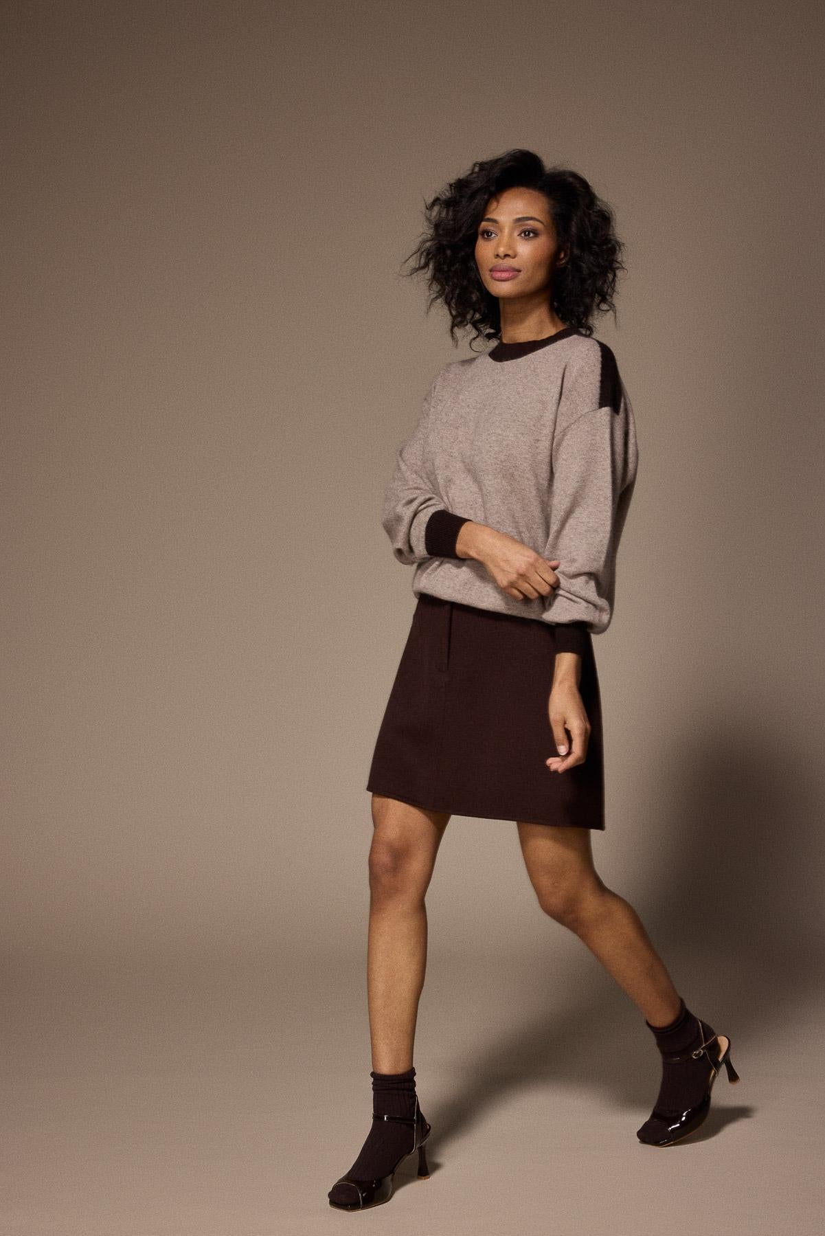 Lino minirok - Brown