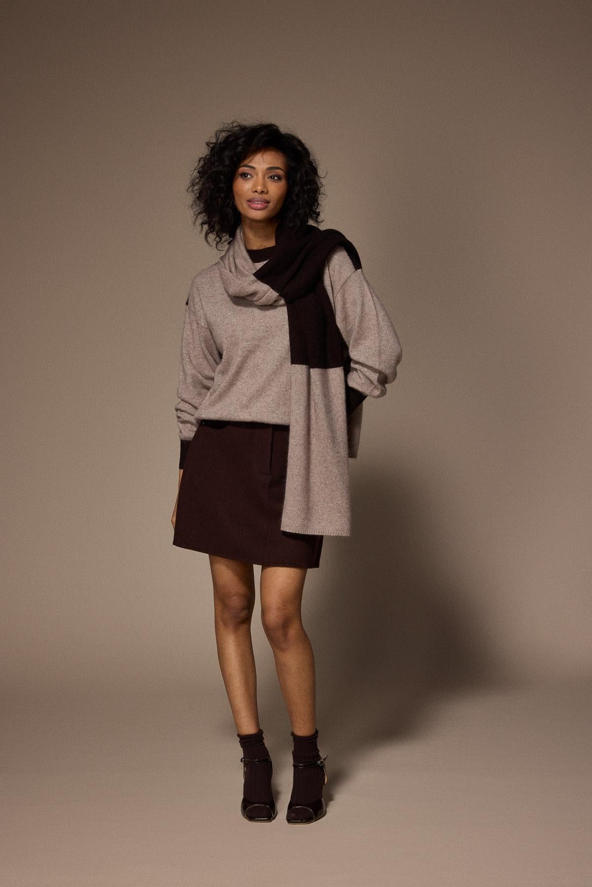 Lino minirok - Brown