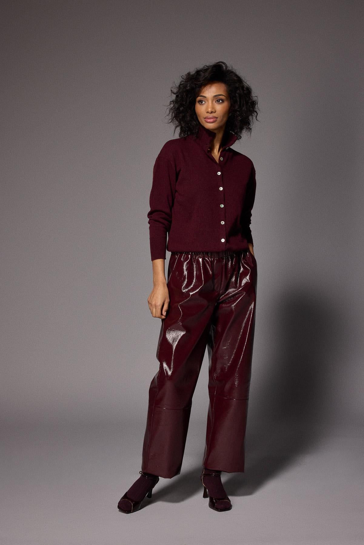 Ray lakleder broek - Plume