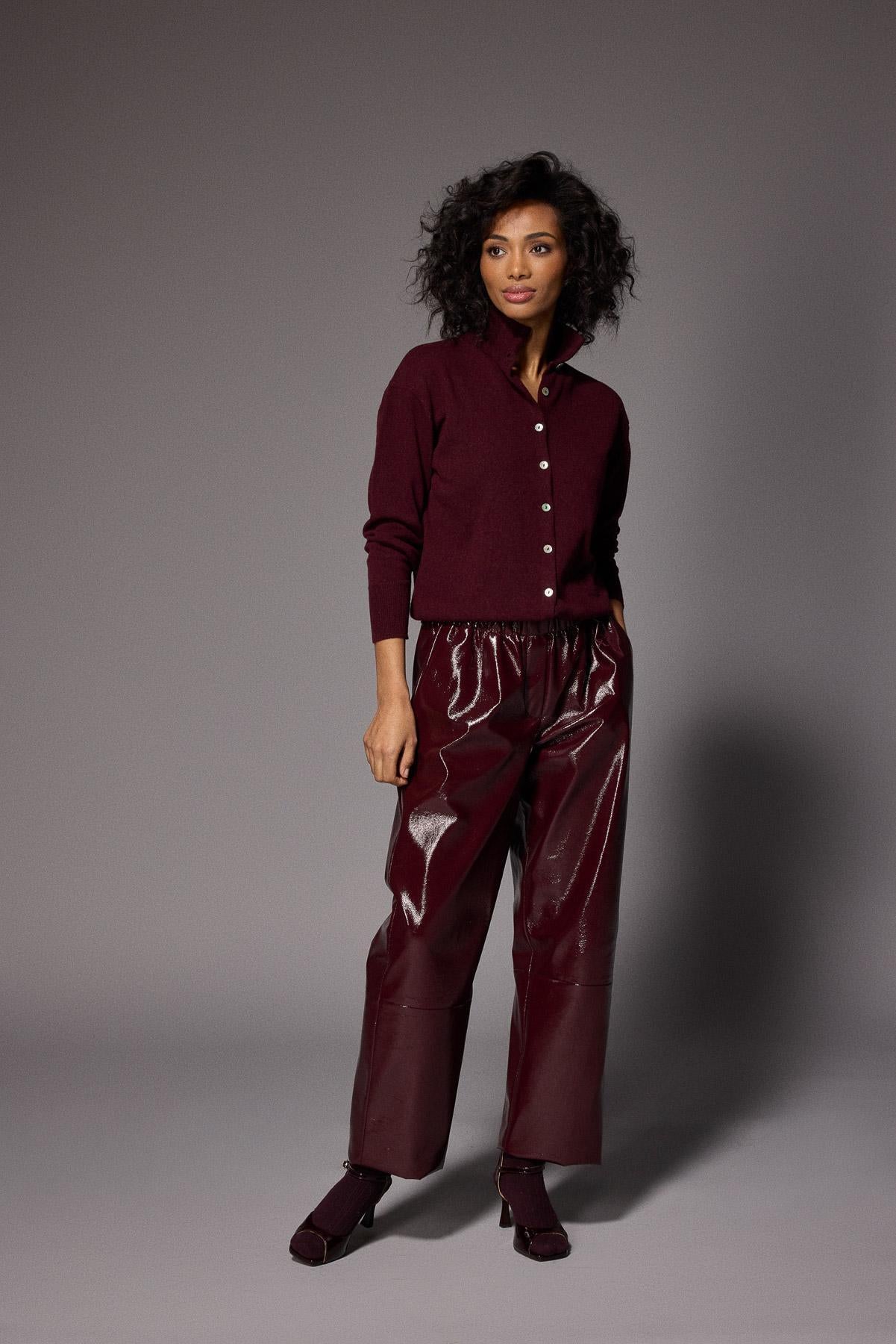 Ray lakleder broek - Plume