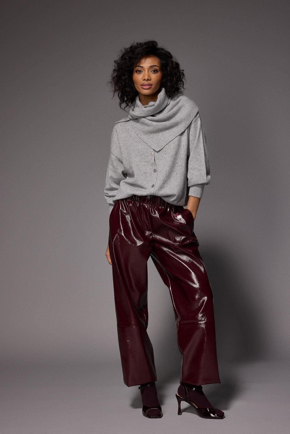 Ray lakleder broek - Plume