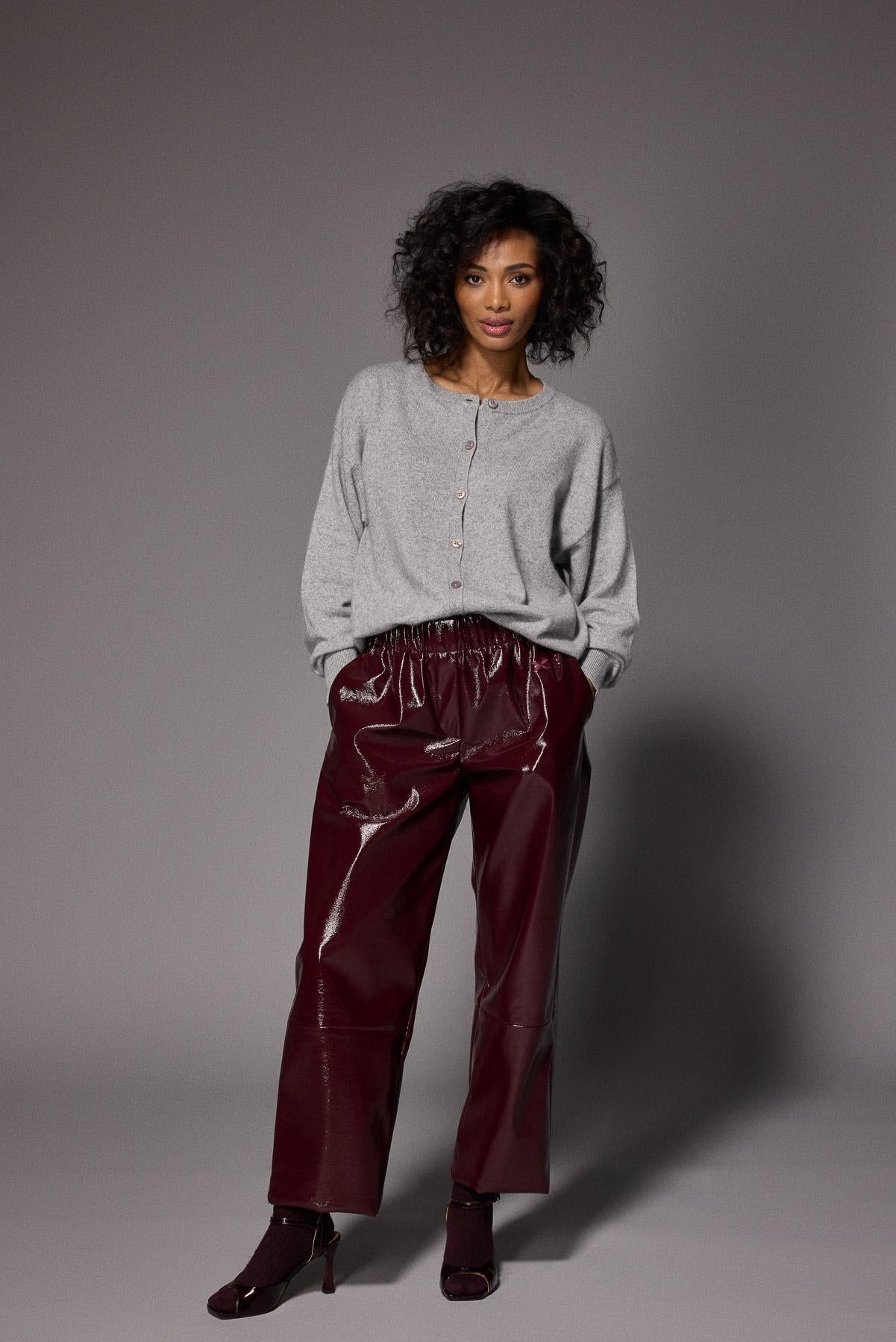 Ray lakleder broek - Plume