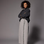 Fran lange rok met franjes - Grey