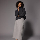 Fran lange rok met franjes - Grey