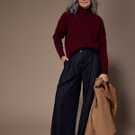 Javea wide leg pantalon - Dark denim