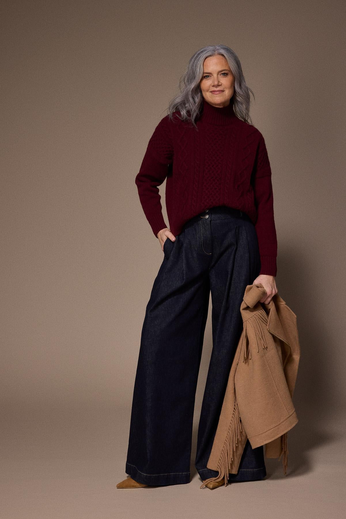 Javea wide leg pantalon - Dark denim