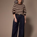 Javea wide leg pantalon - Dark denim