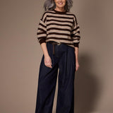 Javea wide leg pantalon - Dark denim